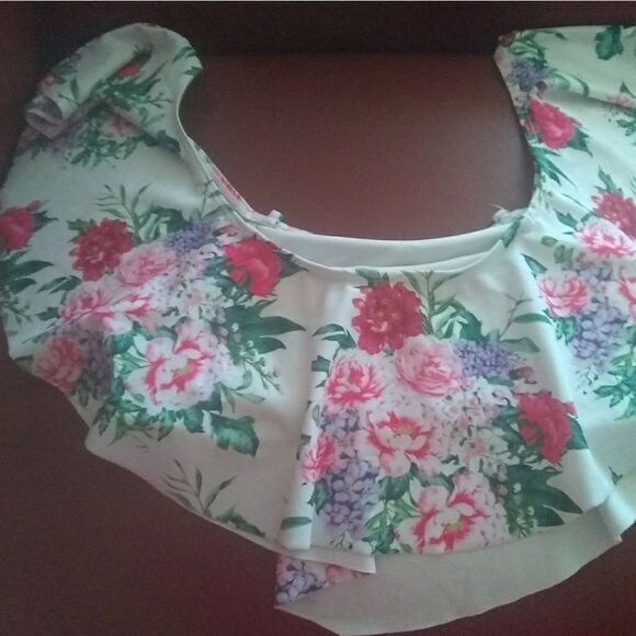 River island off the shoulder two piece bathing suit woman size medium - Picture 2 of 6